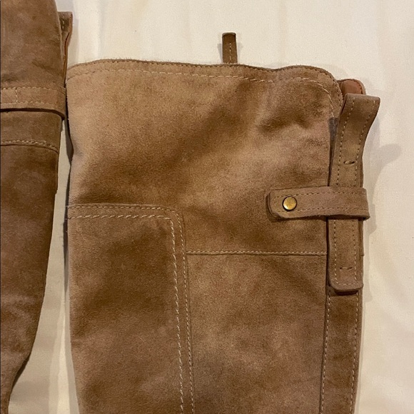 Franco Sarto Over the Knee Tan Suede Boots - Picture 3 of 15